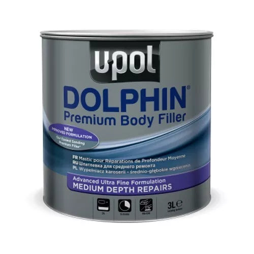 U-POL DOLPHIN PREMIUM MEDIUM CAR BODY FILLER UPOL 3LTR -