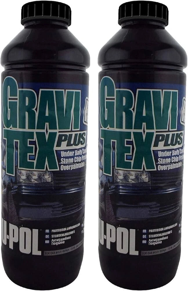 U-POL (GRA/GG1) Gravitex Plus HS Stone Chip Protector 1L - Grey x2