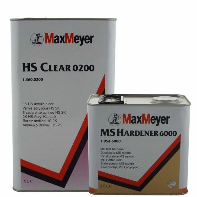 MaxMeyer 0200 2K Clear Coat Car Lacquer 7.5L with 6000 Hardener