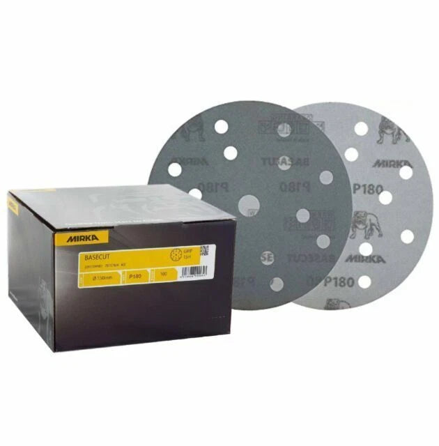 Mirka Basecut 150mm P240Grit Pack of 100 Sanding Disks