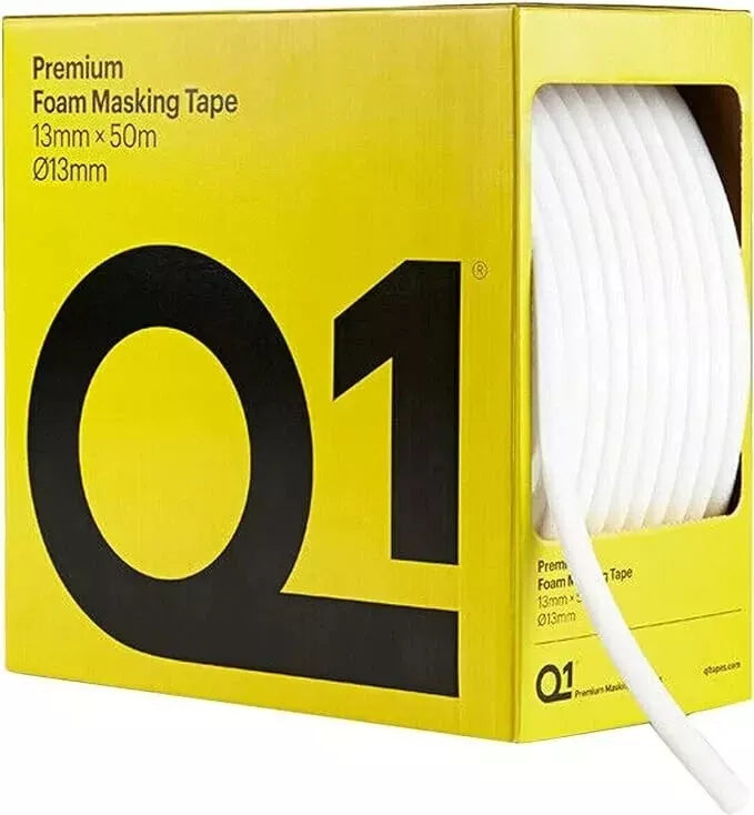 Q1 Premium Smooth Soft Edge Foam Masking Tape 13mm x 50m Car Masking