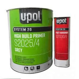U-POL S2025G Grey 4L with S2031 1L High Build Paint Primer Kit