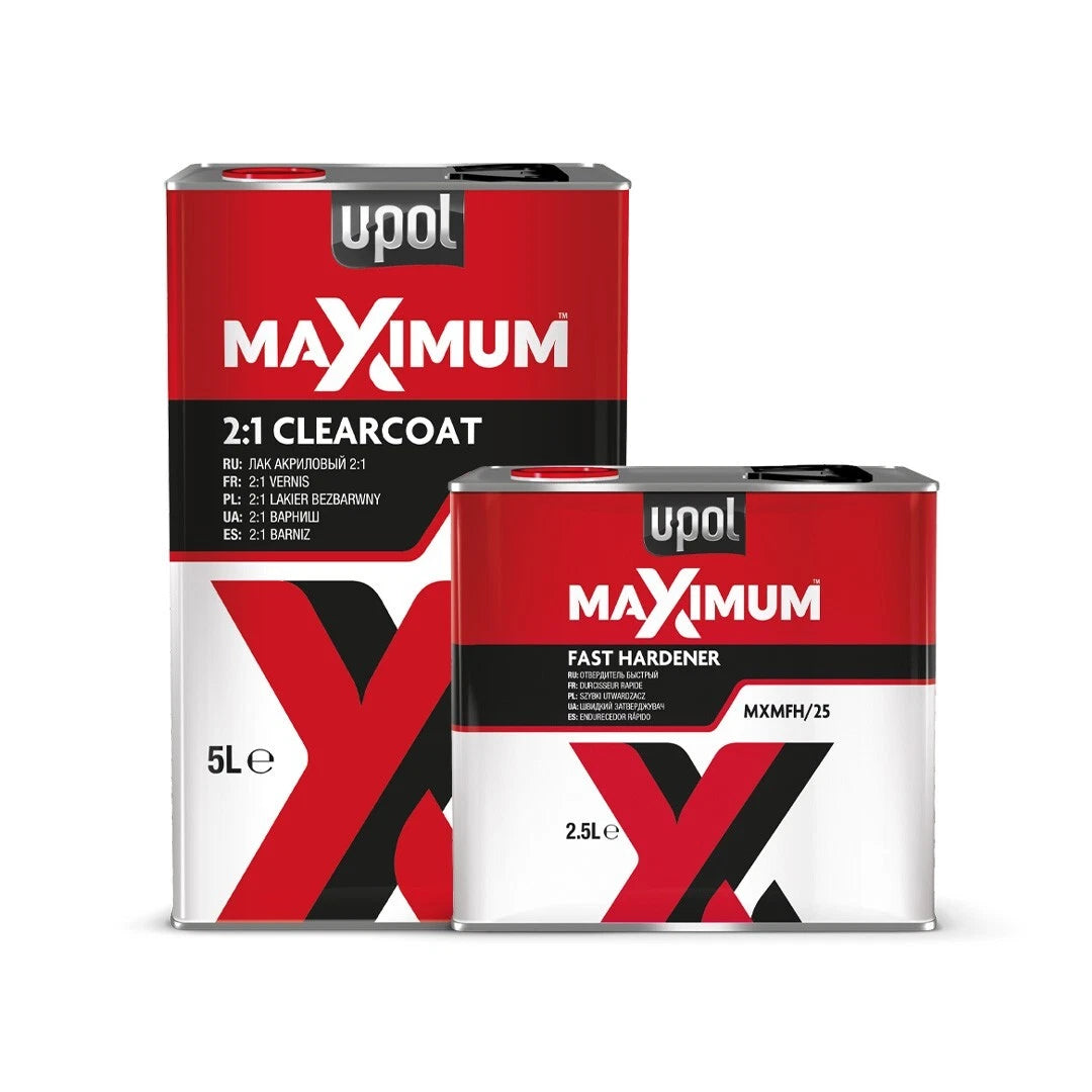 UPOL MAXIMUM HS 2K CLEARCOAT LACQUER KIT 7.5L - WITH FAST HARDENER AXALTA